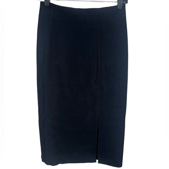 Alexander Wang Black High Waist Fitted Knee Length Split Pencil Skirt Size 6 - Picture 1 of 9